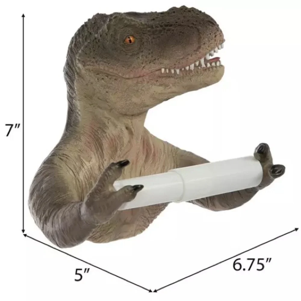 T Rex toilet paper holder with White Roller nwot
